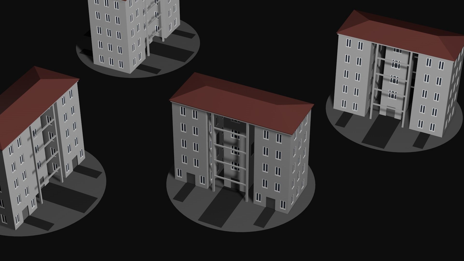 Residential urban building v1 Low-poly 3D model_4