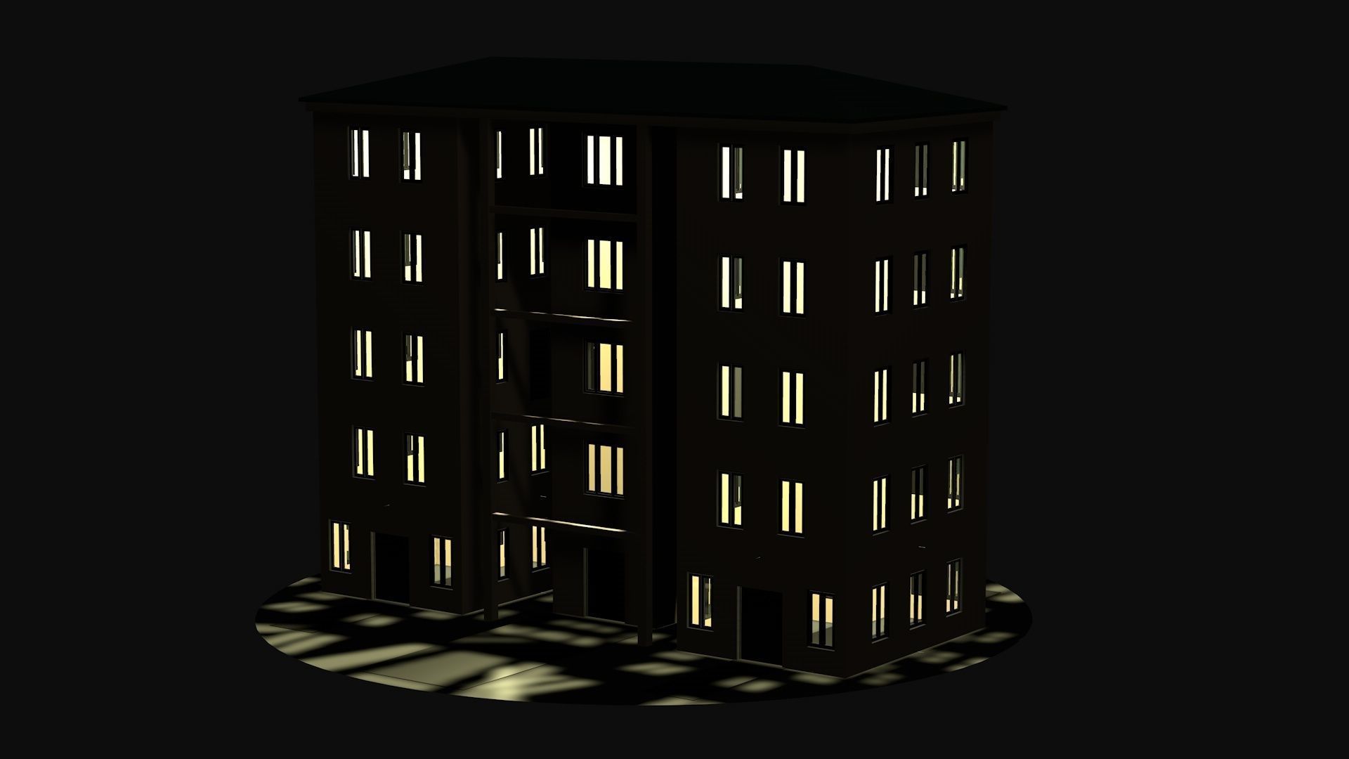 Residential urban building v1 Low-poly 3D model_6