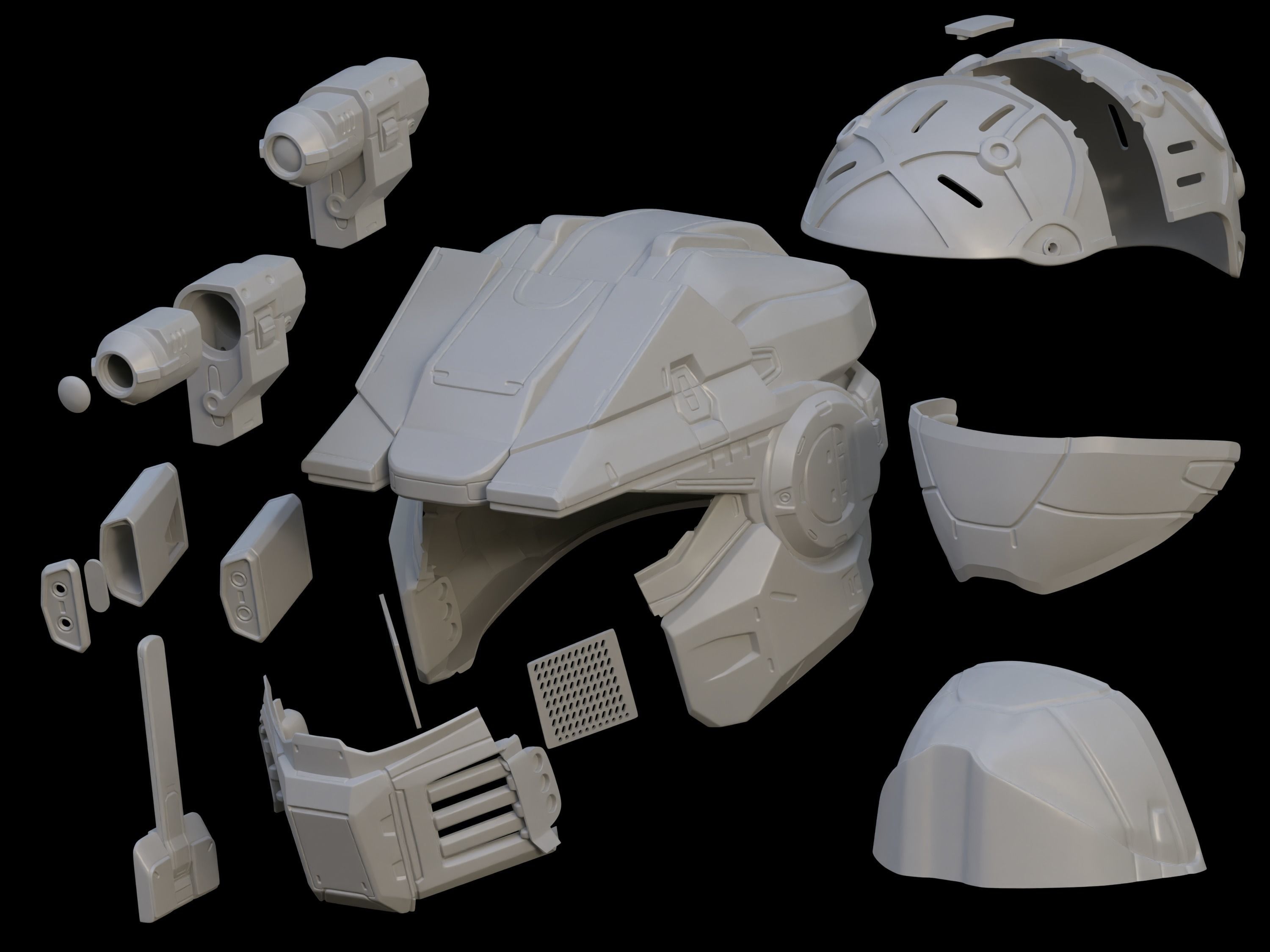 Pro Series Arger Helmet 3d print file 3D print model_6