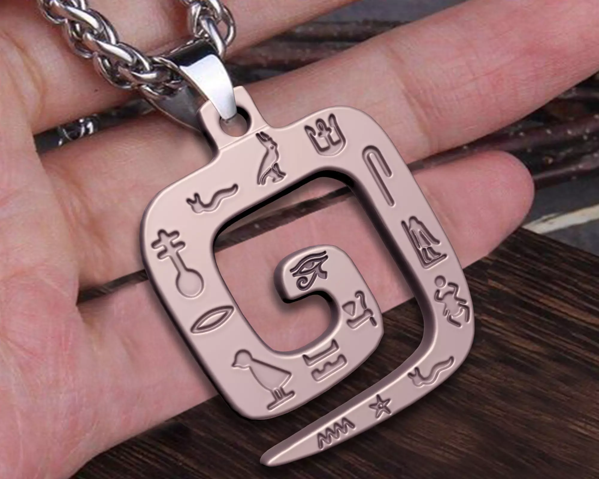 Ancient pendant Pharaonic Egyption Inscriptions 3D print model