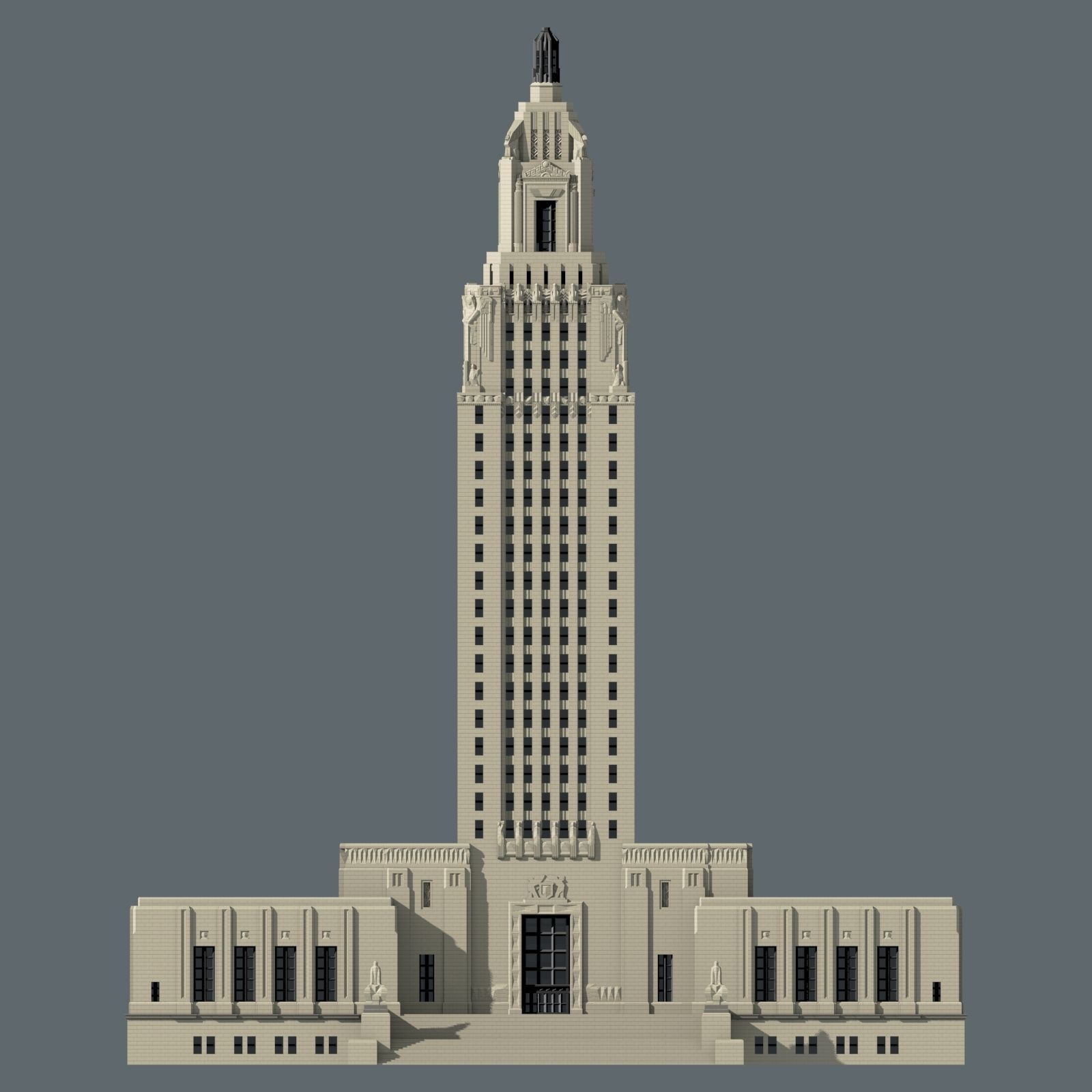 Louisiana State Capitol 3D print model_3