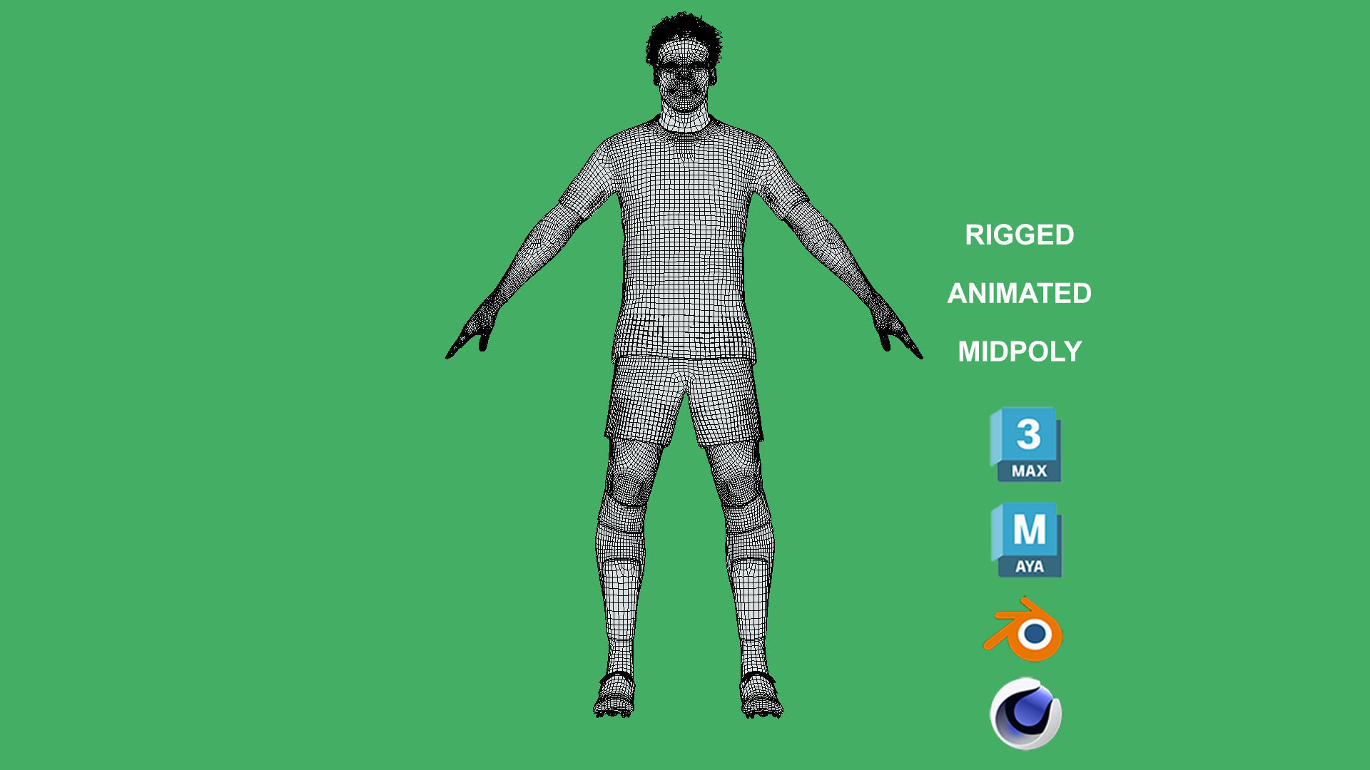 3D Rigged Yunus Musah AC Milan 2024 3D model_4