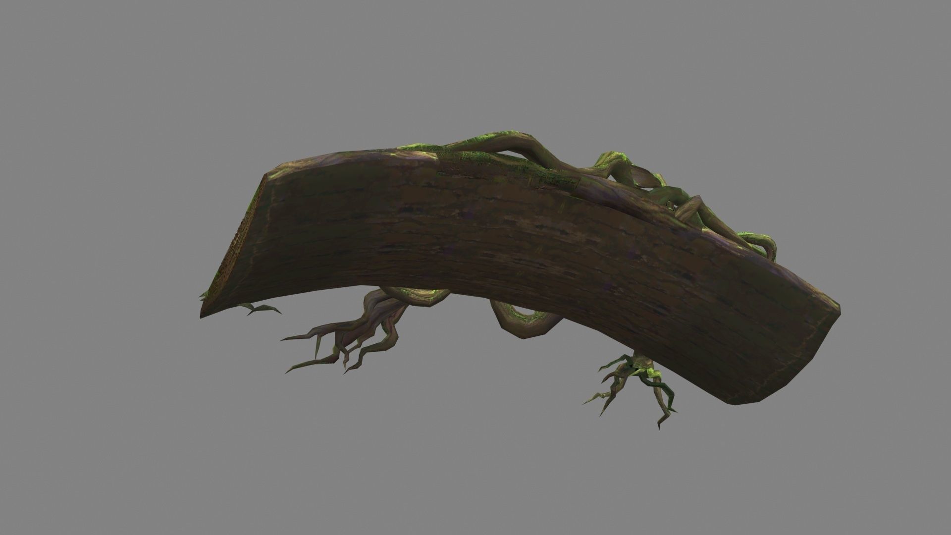 A natural wooden bridge formed by tree poles Low-poly 3D model_3