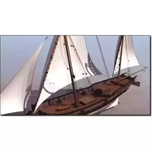 Sail Dock Ship San Juan Studio Max 3D model