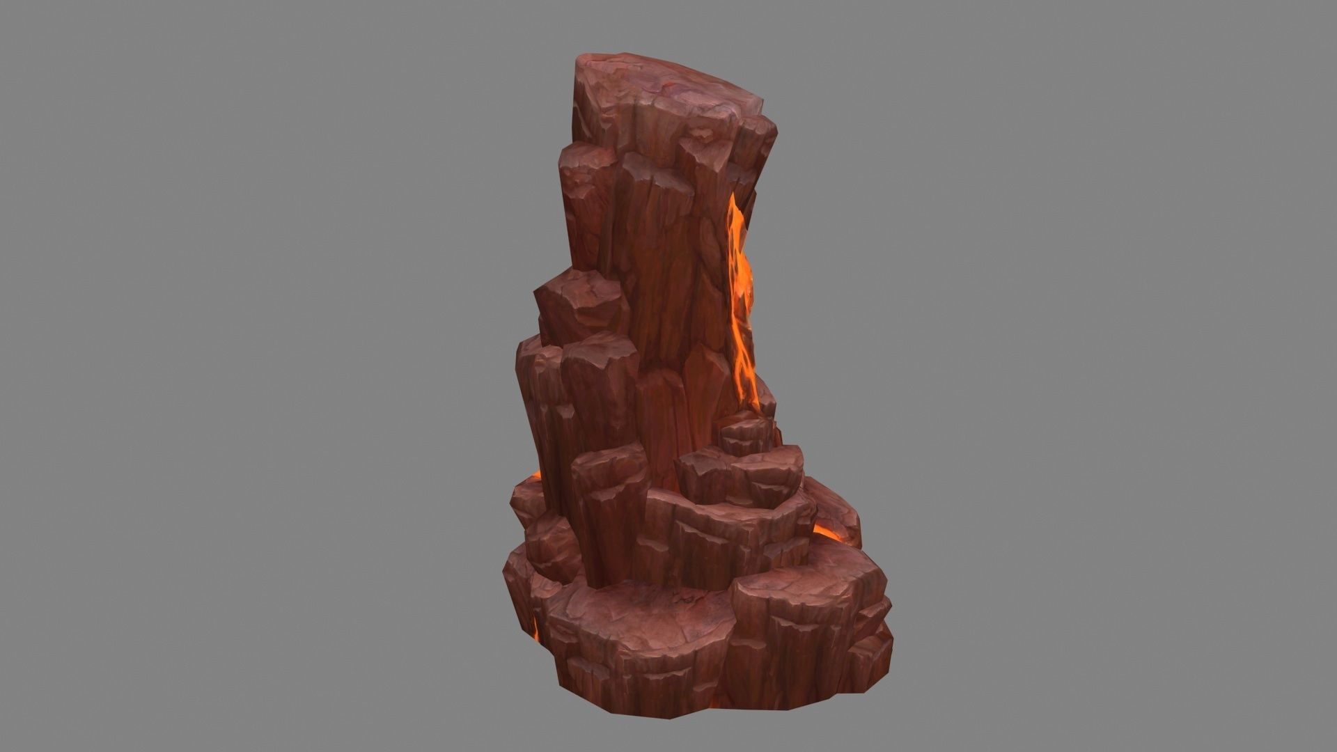 Magma stone - volcanic rock - A Low-poly 3D model_2