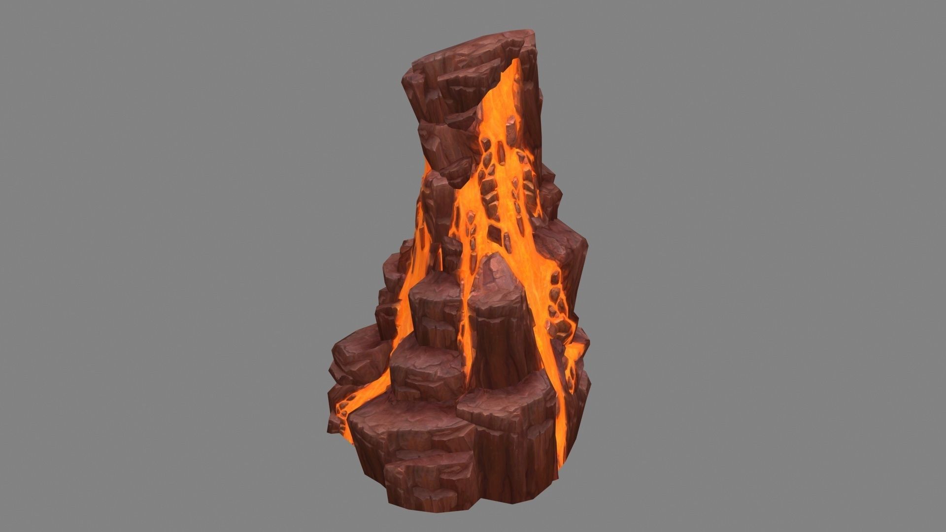 Magma stone - volcanic rock - A Low-poly 3D model_1