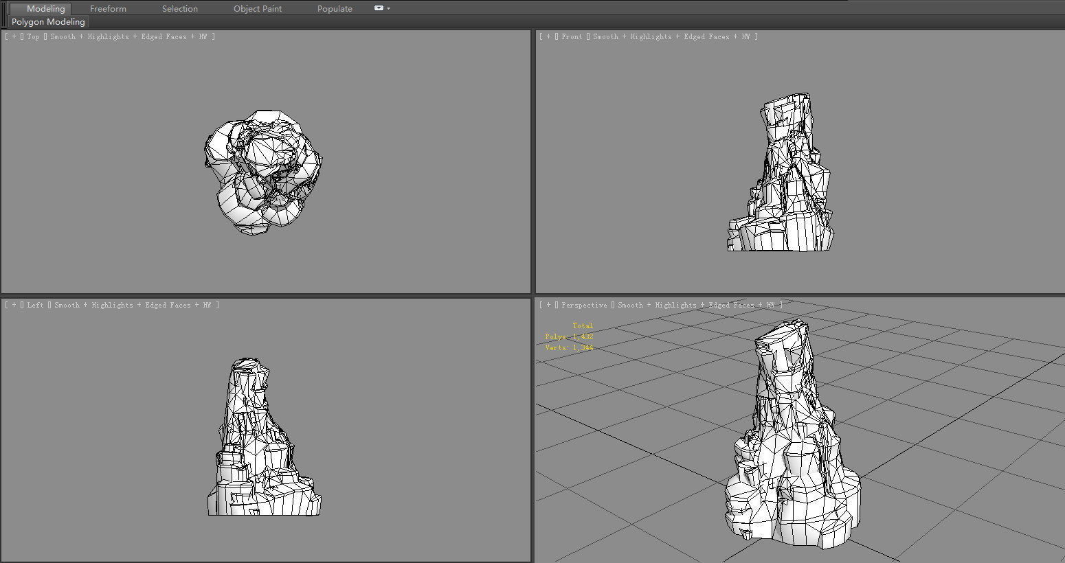 Magma stone - volcanic rock - A Low-poly 3D model_5