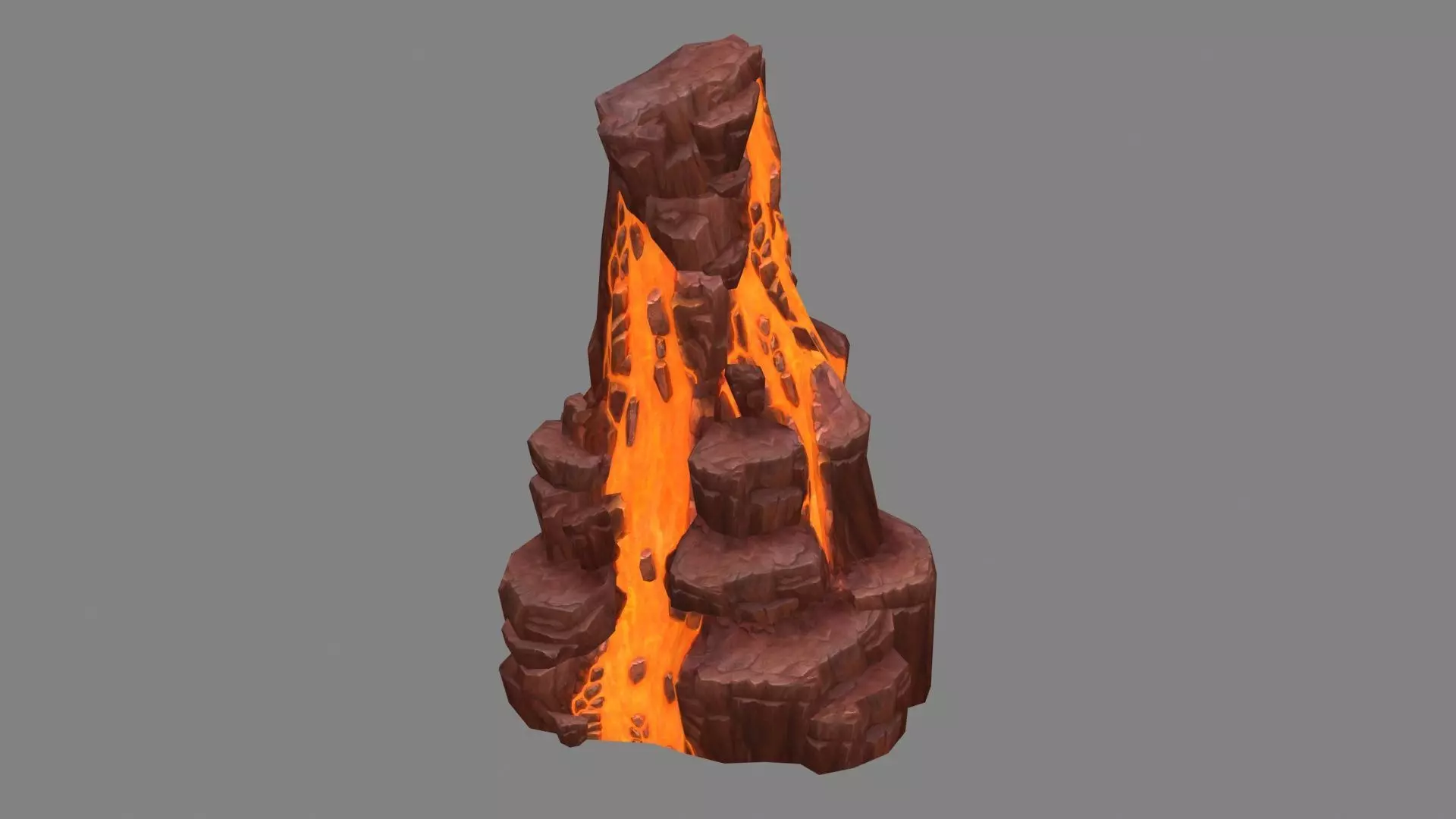 Magma stone - volcanic rock - A Low-poly 3D model_0