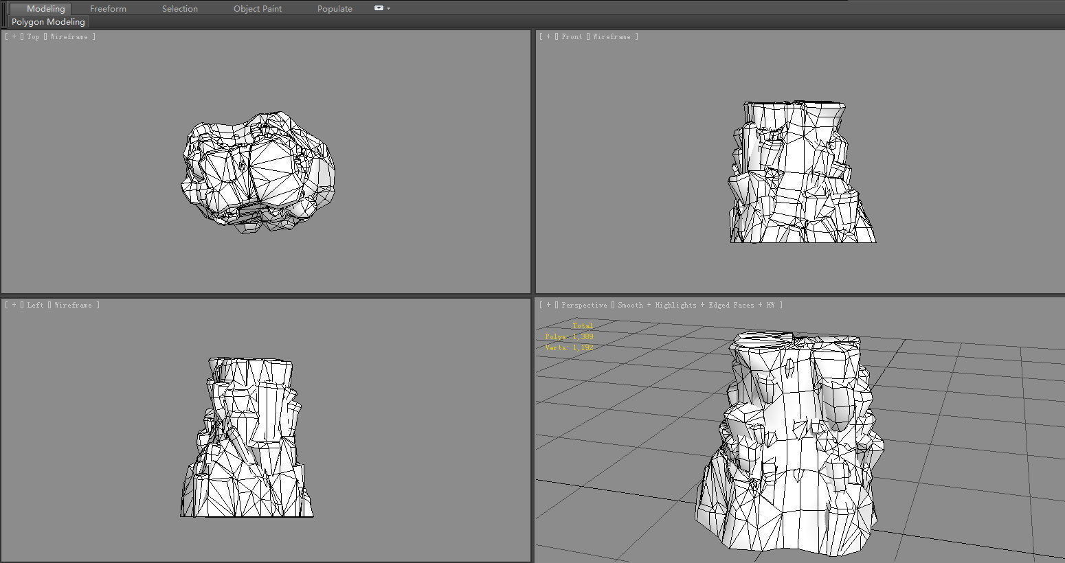 Magma stone - volcanic rock - B Low-poly 3D model_6