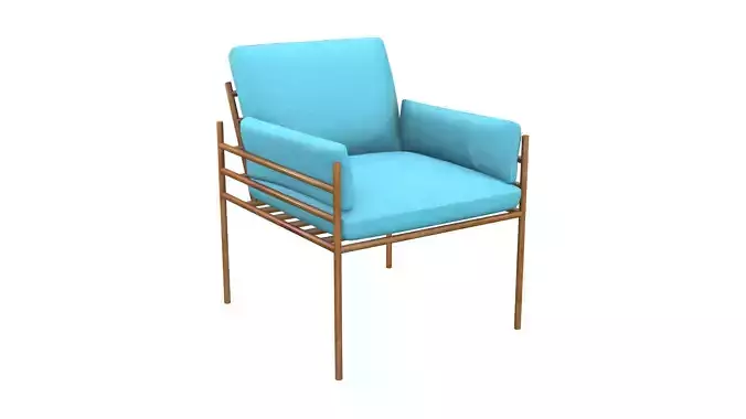 Accent Chairs Modern Light Blue Natural Pecan