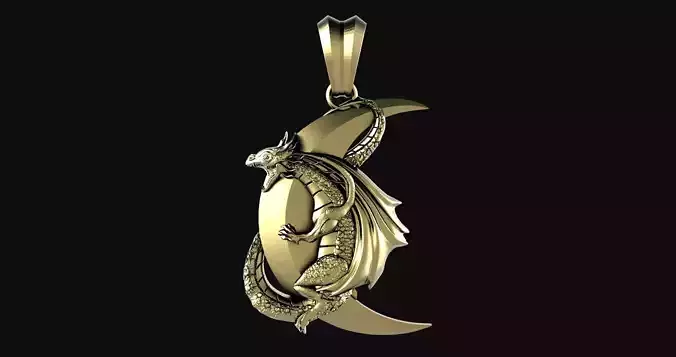 Dragon moon pendant