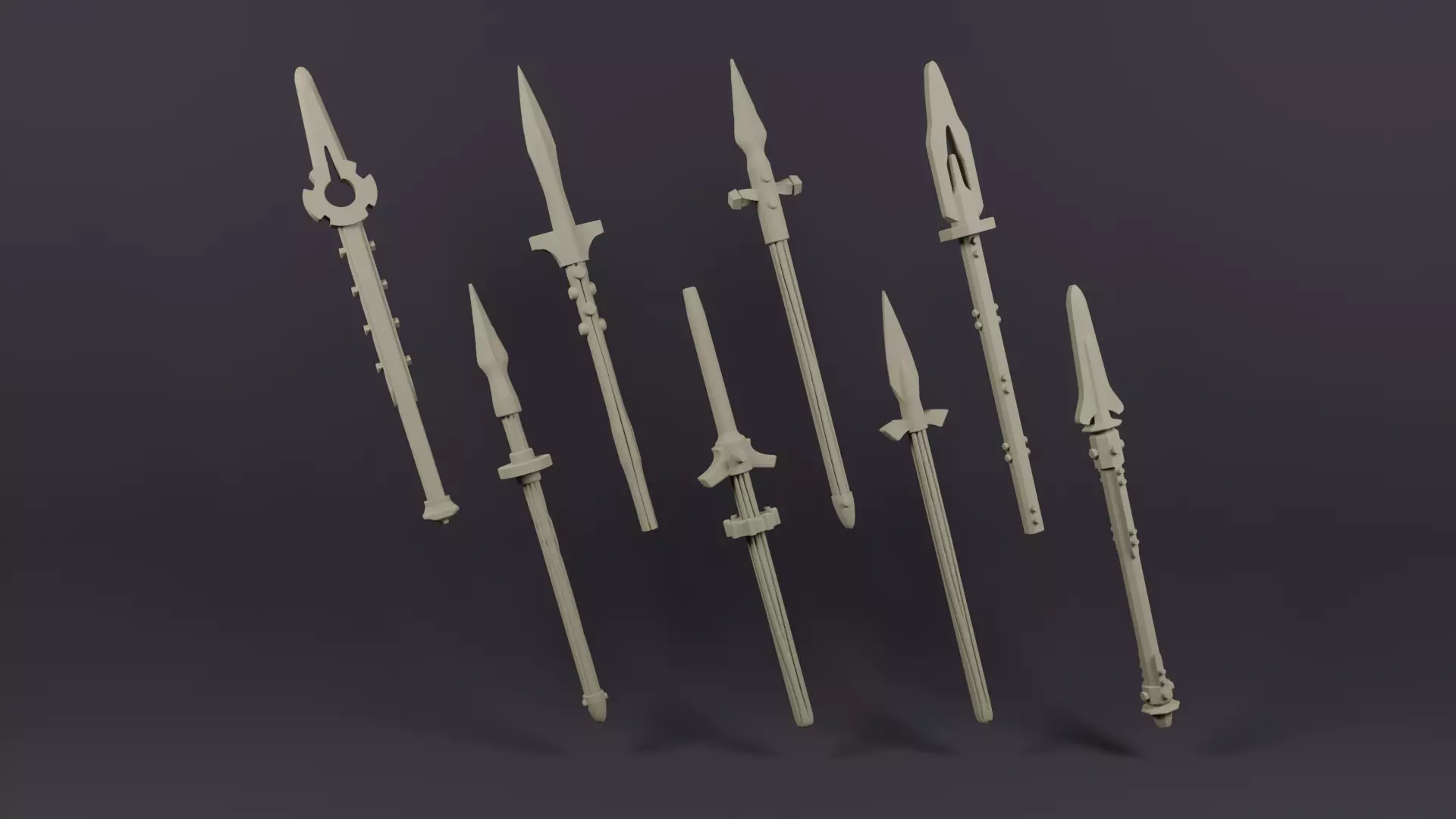 Spear Pack For Miniatures 3D print model_0