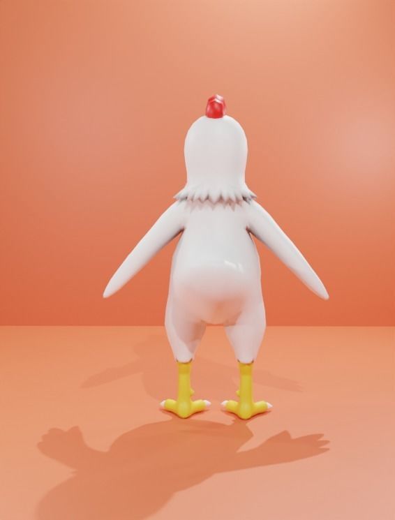 Cartoon 3D Chicken  Model Low-poly 3D model_5
