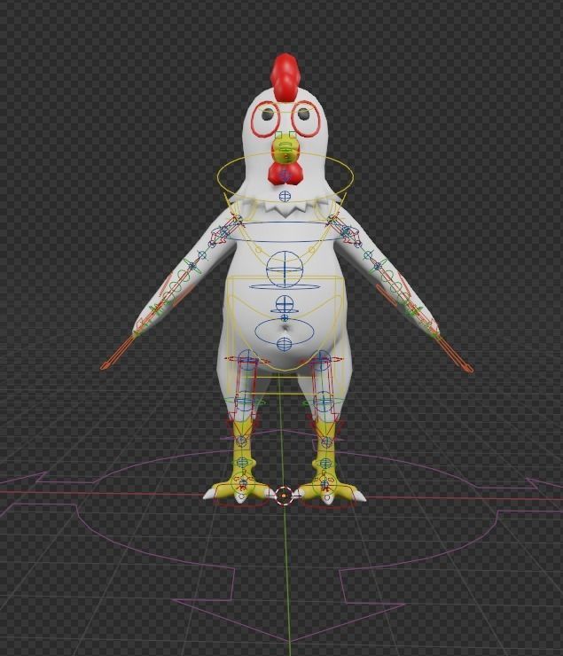 Cartoon 3D Chicken  Model Low-poly 3D model_8