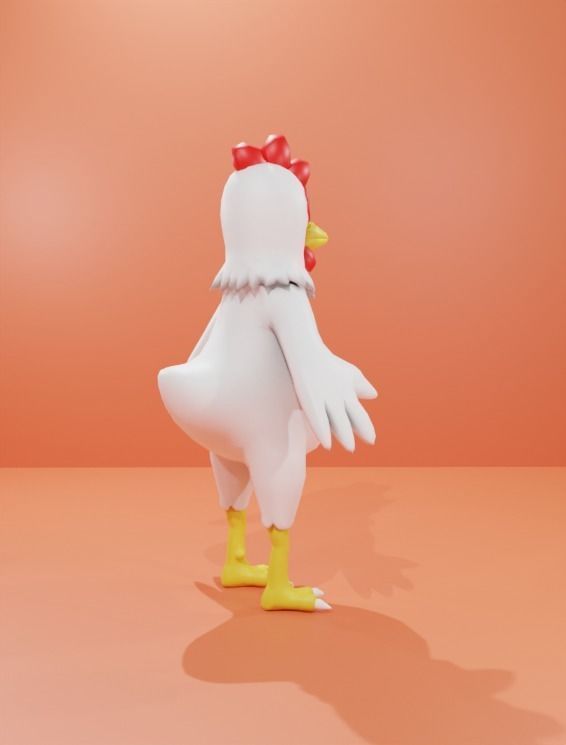Cartoon 3D Chicken  Model Low-poly 3D model_4