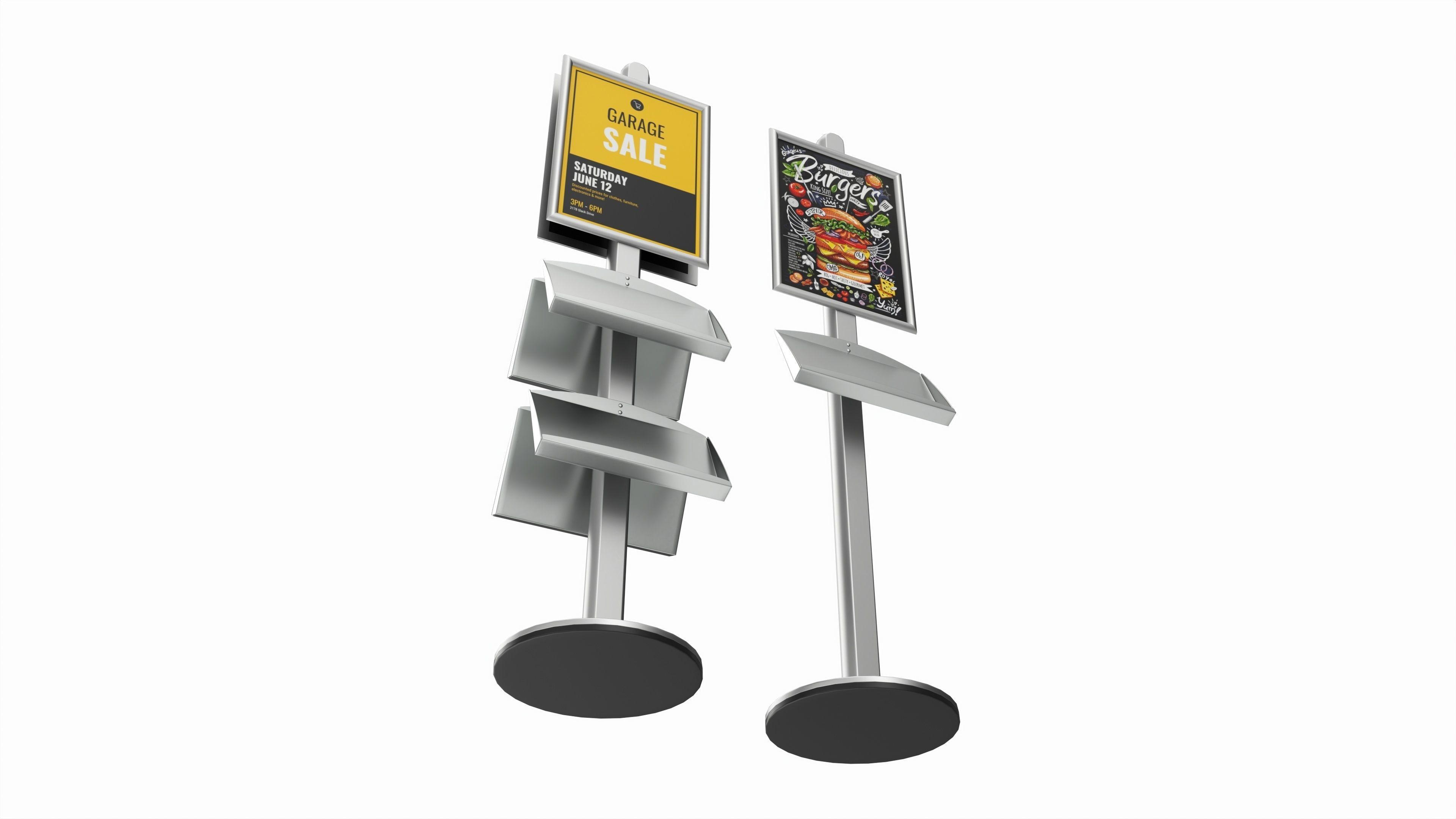 Poster Stand and Literature Holder 3D model_3