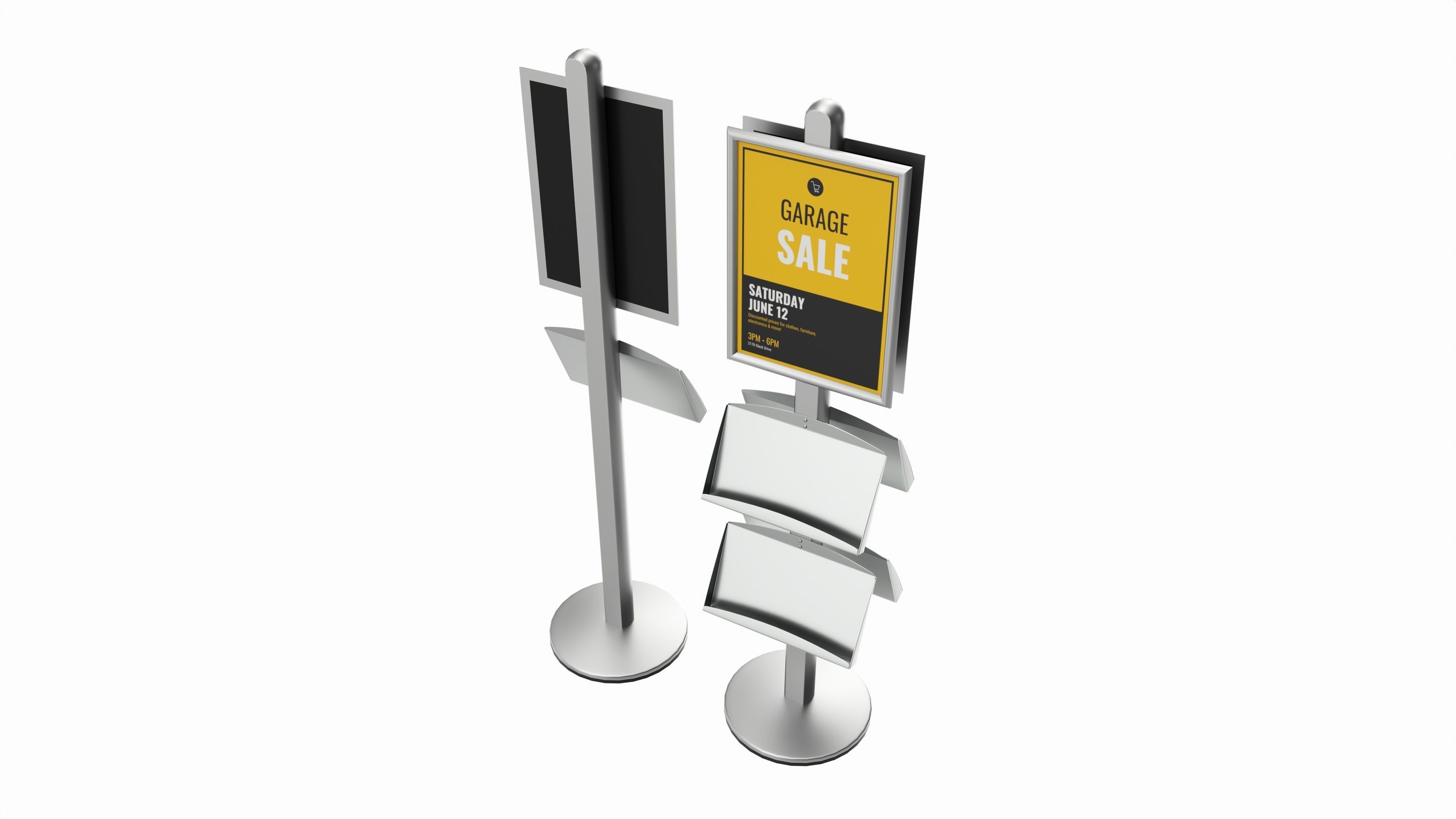 Poster Stand and Literature Holder 3D model_2