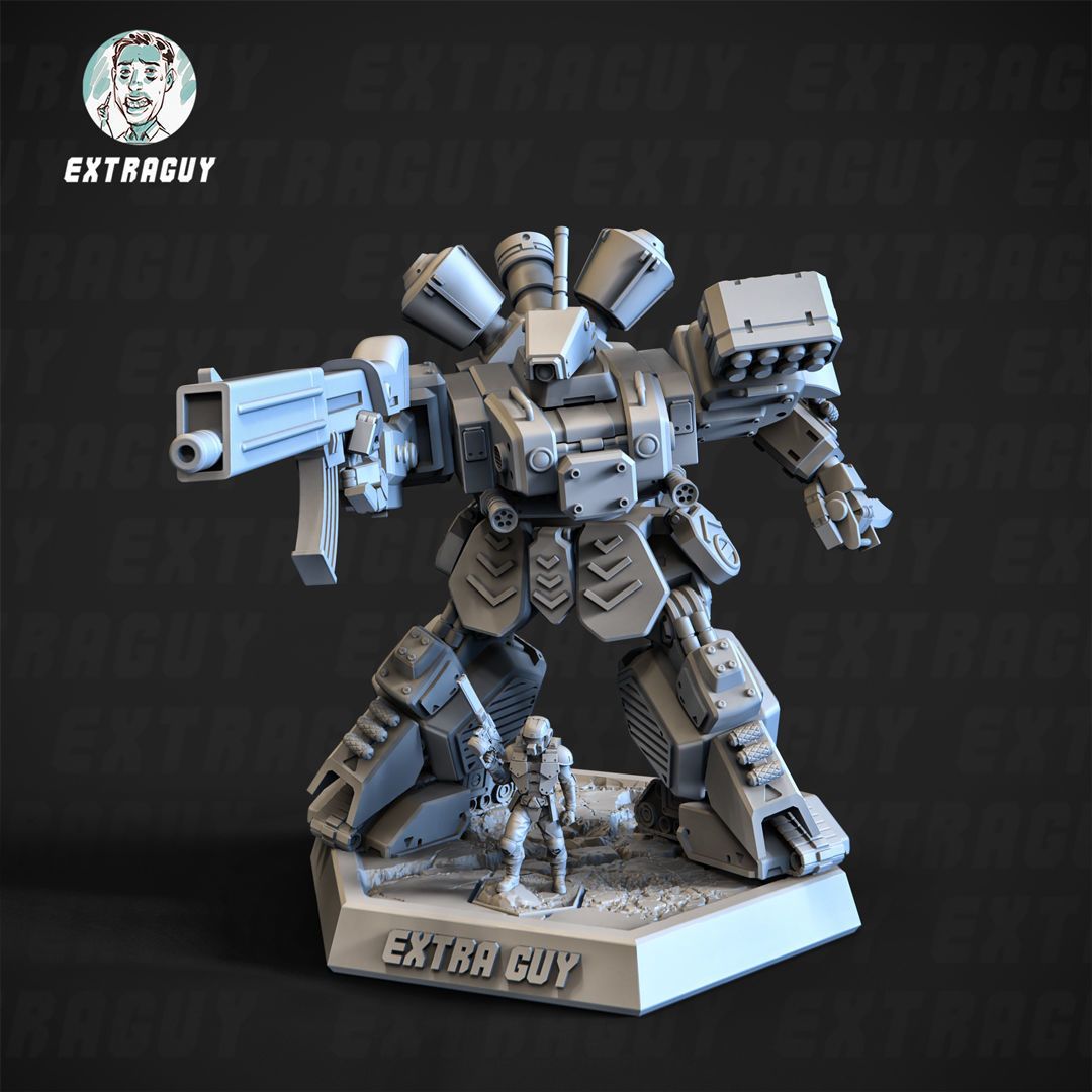 Heavy Mech Cody 100mm Static Set 3D print model_2