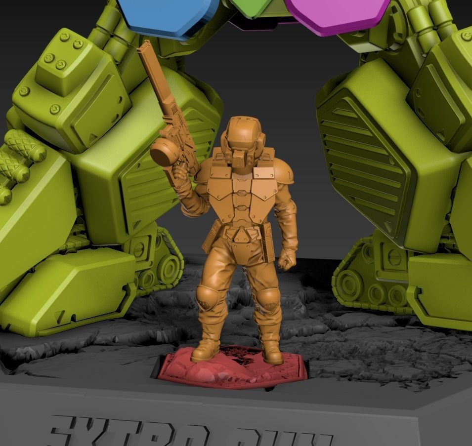 Heavy Mech Cody 100mm Static Set 3D print model_15