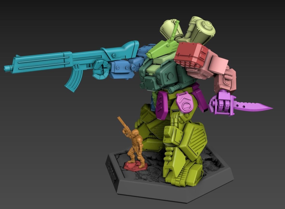 Heavy Mech Cody 100mm Static Set 3D print model_7