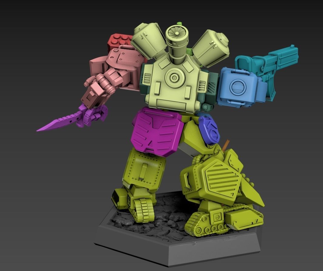 Heavy Mech Cody 100mm Static Set 3D print model_12
