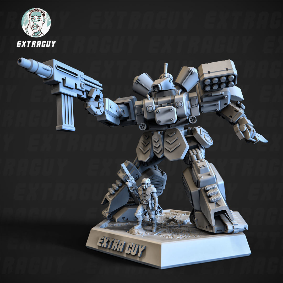 Heavy Mech Cody 100mm Static Set 3D print model_4
