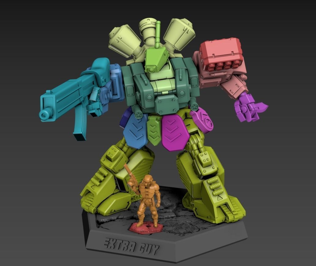 Heavy Mech Cody 100mm Static Set 3D print model_9