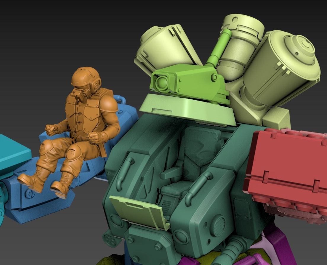 Heavy Mech Cody 100mm Static Set 3D print model_13