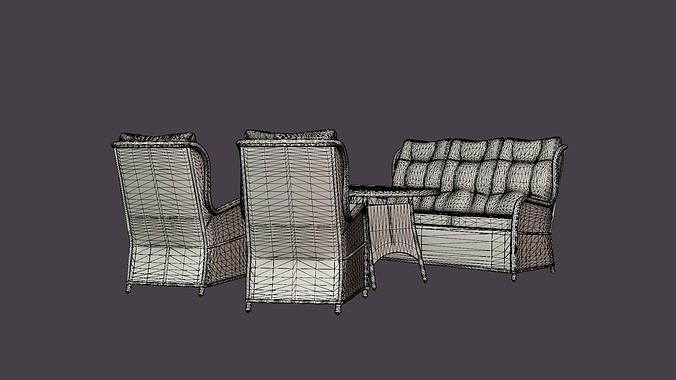 SOFA GROUP VIBORG Low-poly 3D model 7