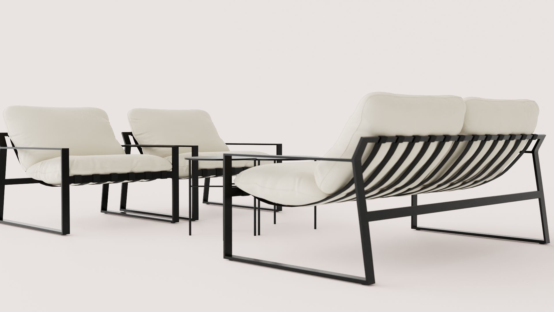 SOFA GROUP NAPOLI Low-poly 3D model_1