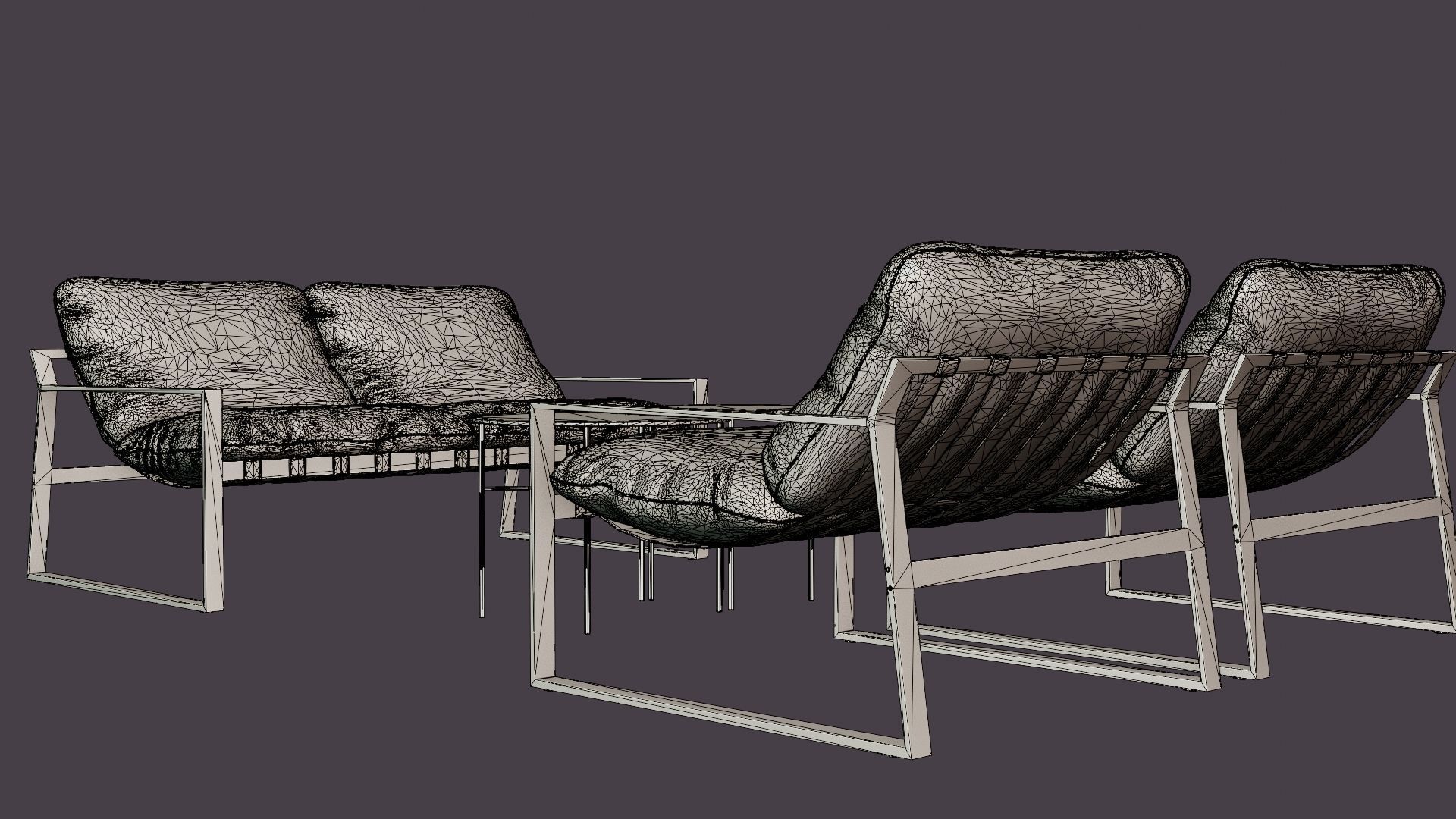 SOFA GROUP NAPOLI Low-poly 3D model_6