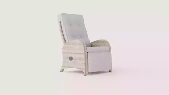 ARMCHAIR WITH FOOTREST ROMA Low-poly 3D model