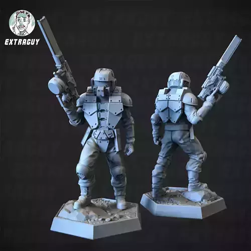 Massive Mech Cody Pilot 100mm and 32mm 3D print model