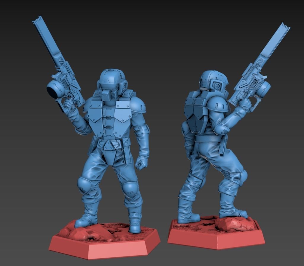 Massive Mech Cody Pilot 100mm and 32mm 3D print model_1