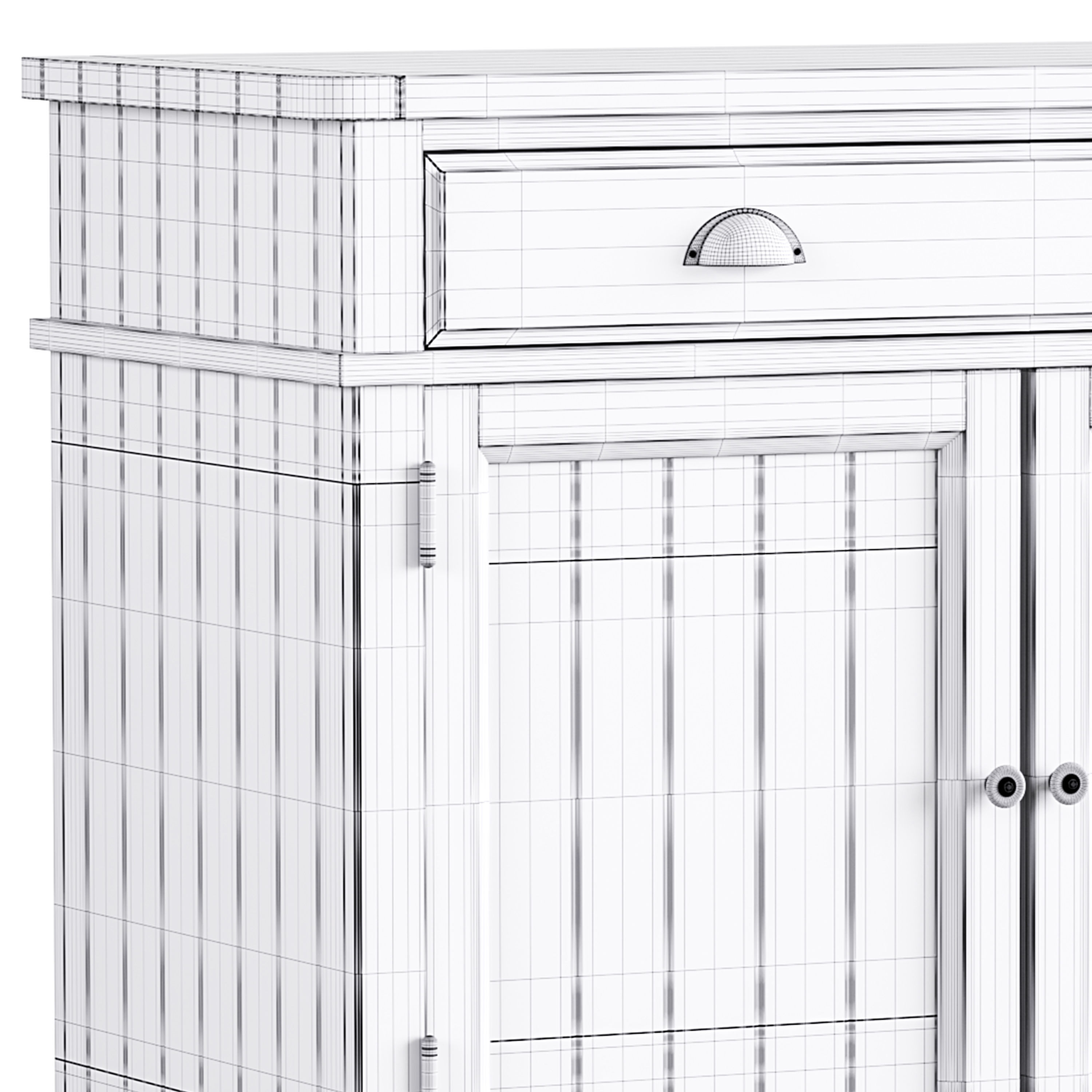 Harrogate 2 Door Sideboard in Prairie 3D model_16