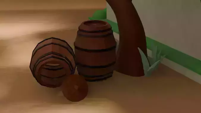 Lowpoly Barrel 3d model