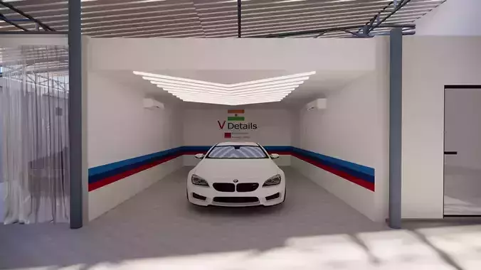 auto detailing garage design 3D model
