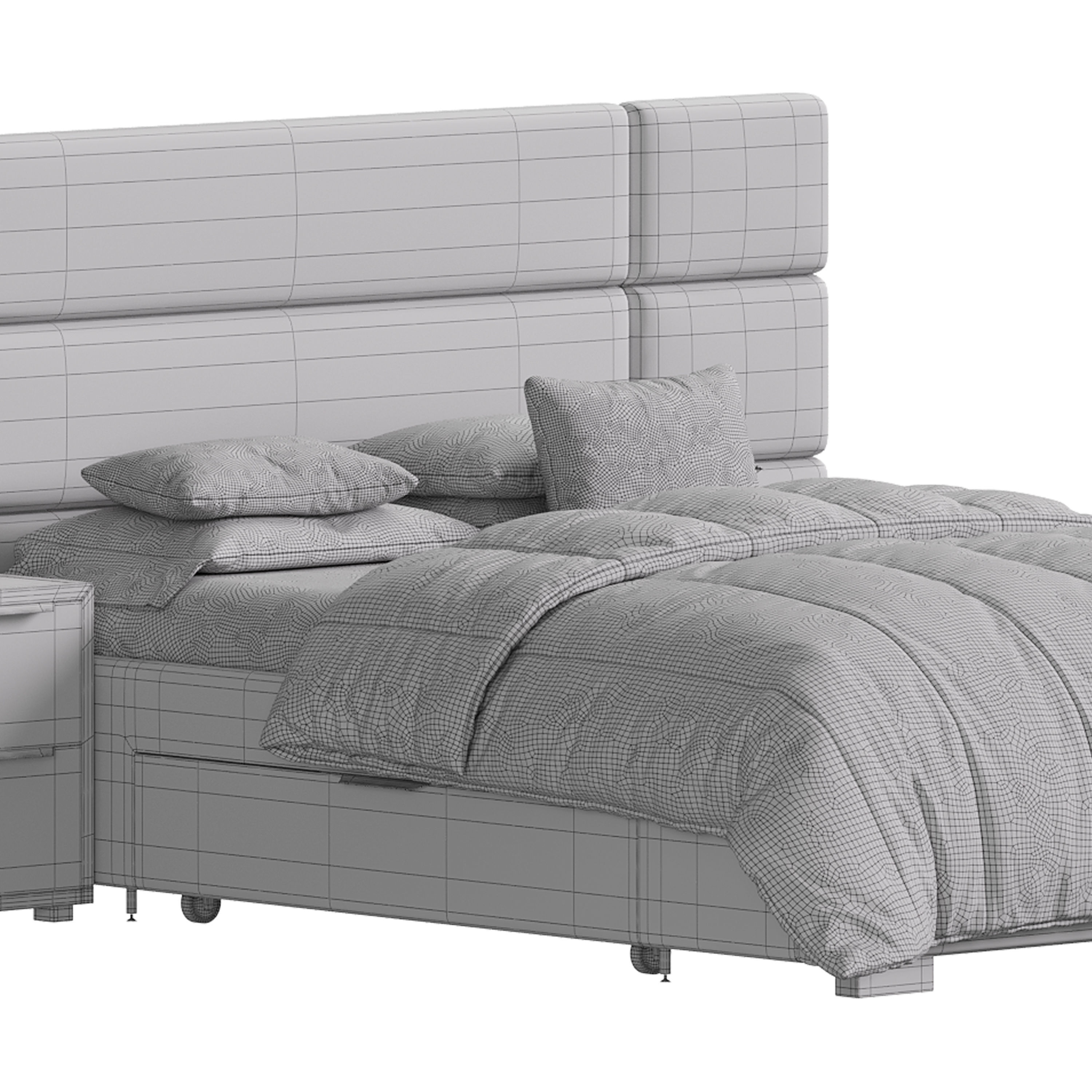 Hart Upholstered Bed Frame 3D model_16