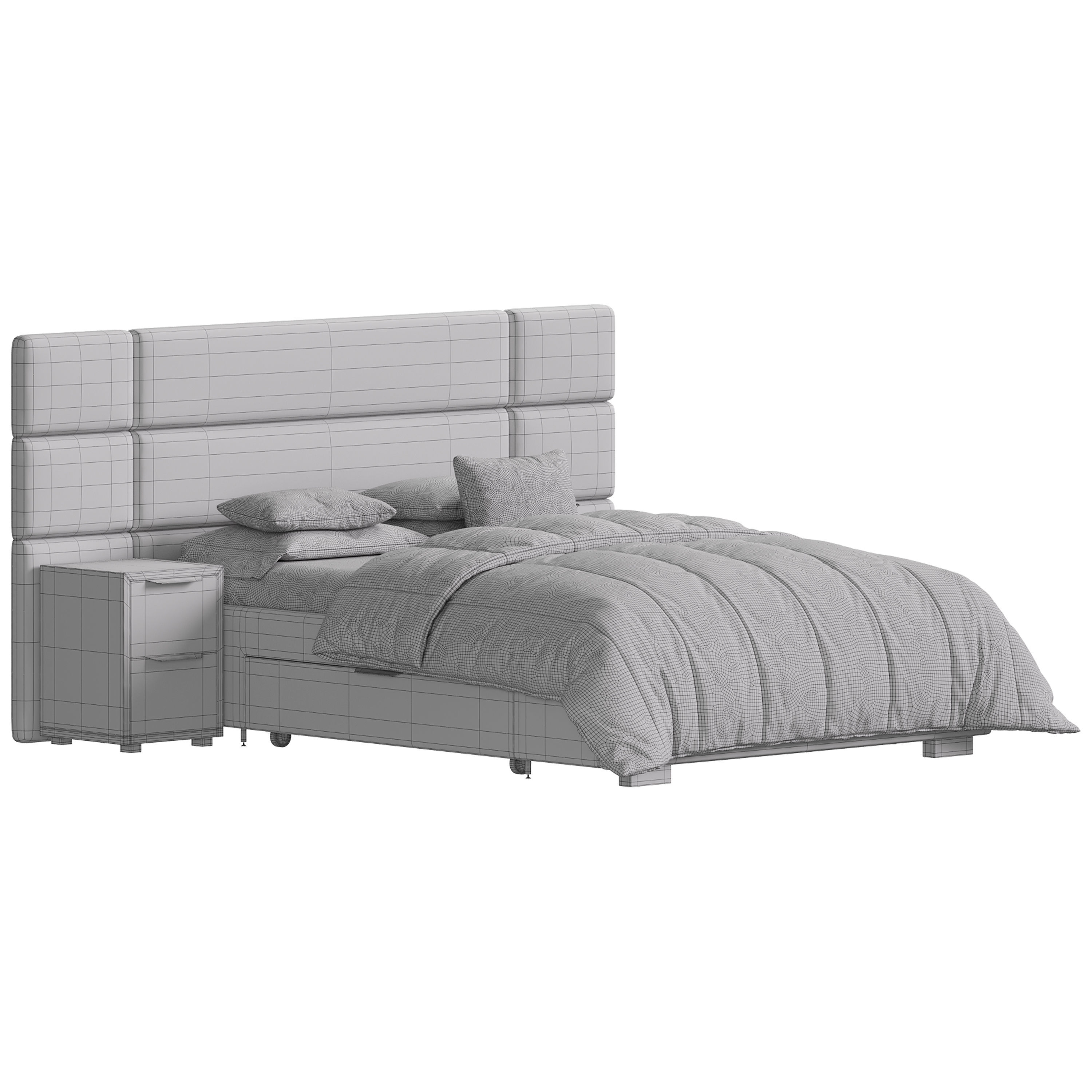 Hart Upholstered Bed Frame 3D model_15