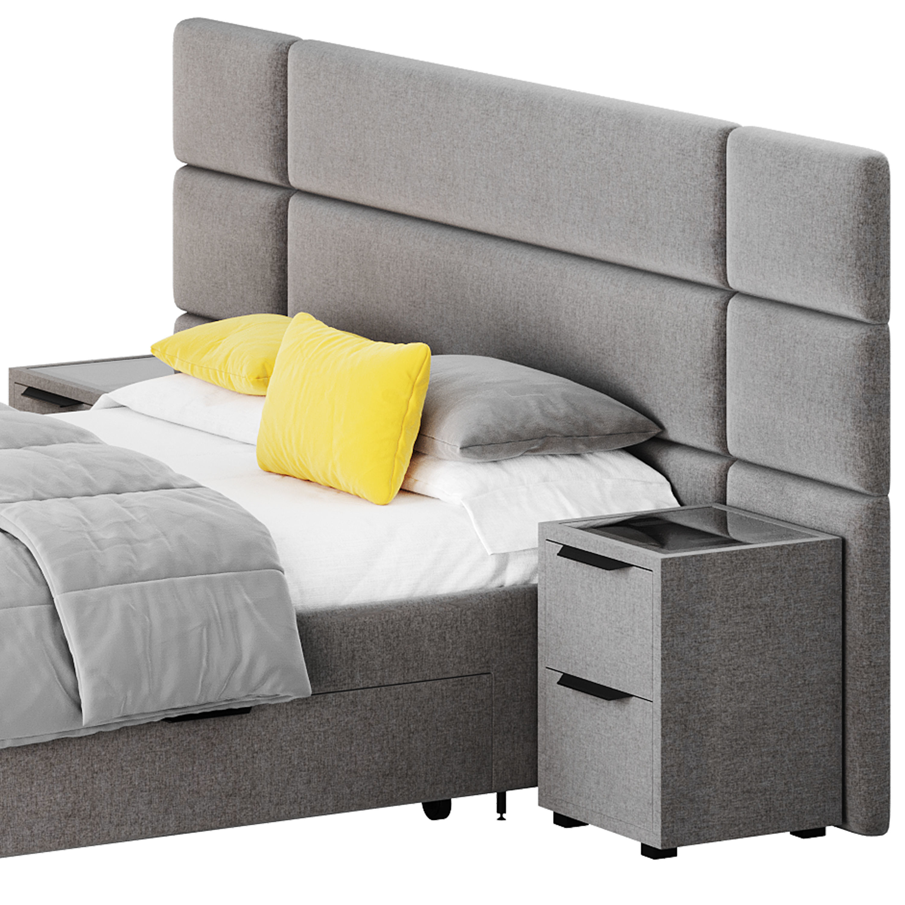 Hart Upholstered Bed Frame 3D model_11