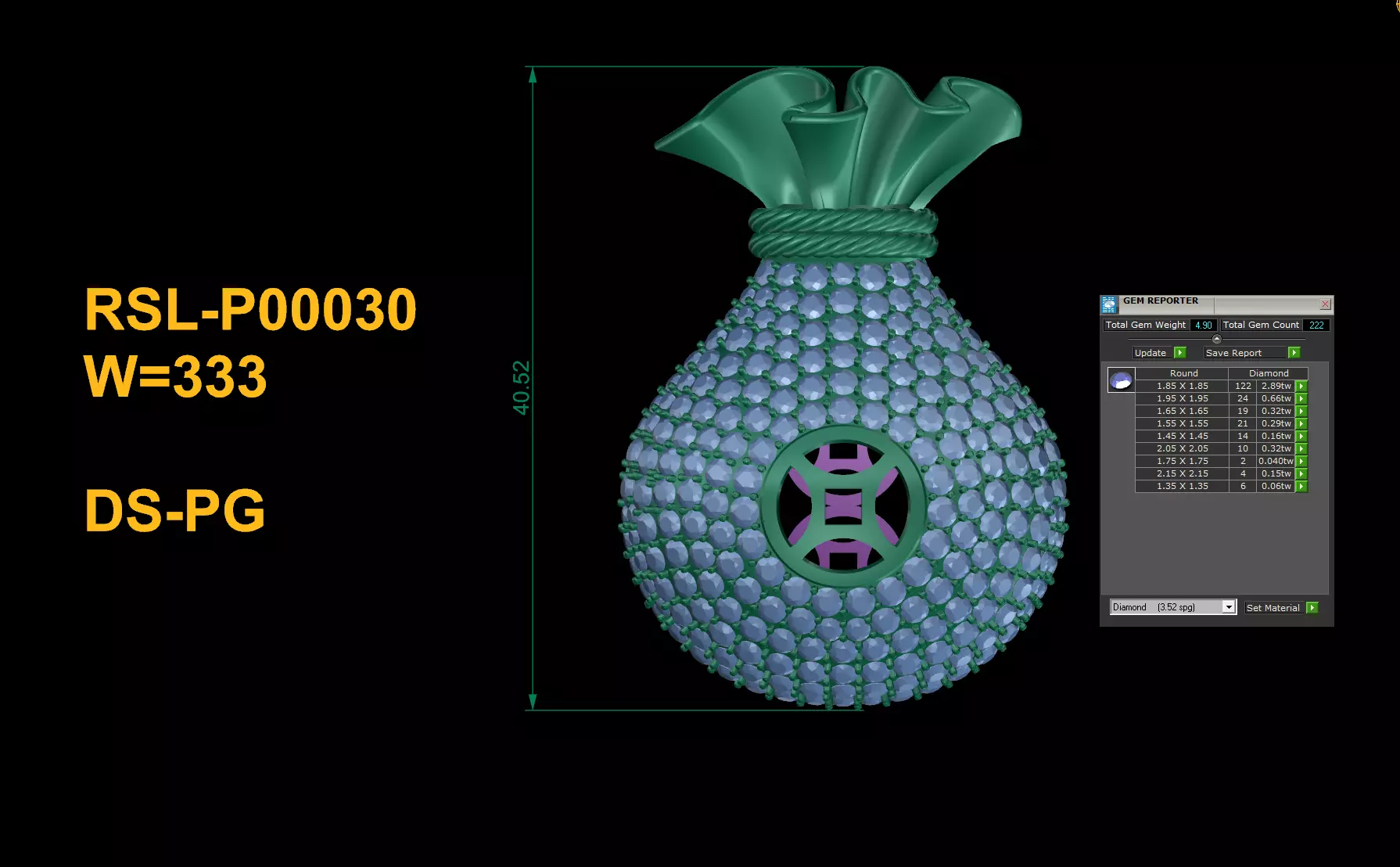 Money Bag Pendant 3D print model