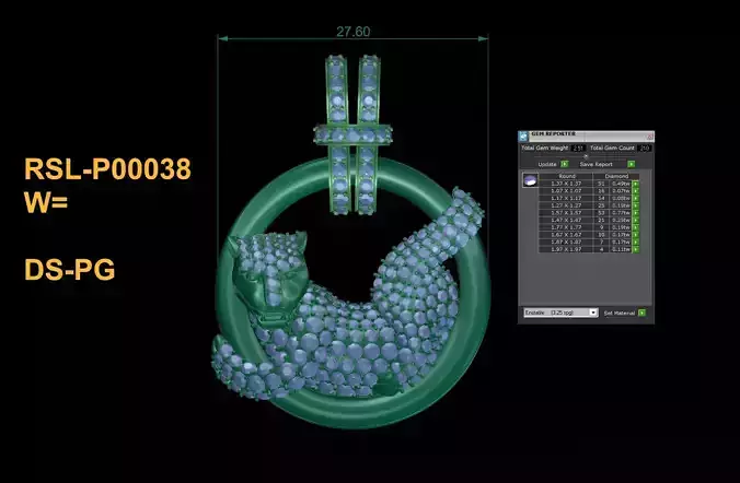 Tiger Diamond Pendant