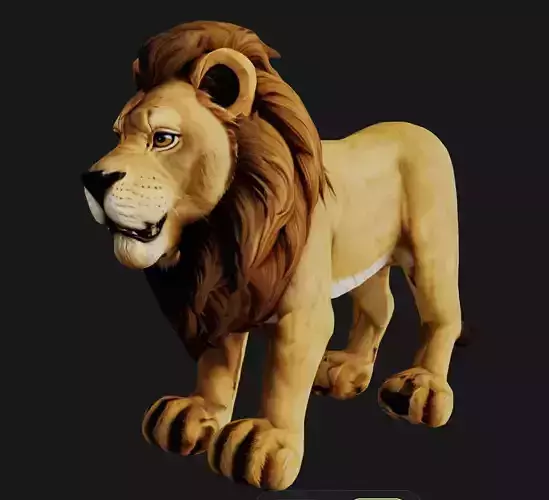 Charming Lion Low-poly 3D model