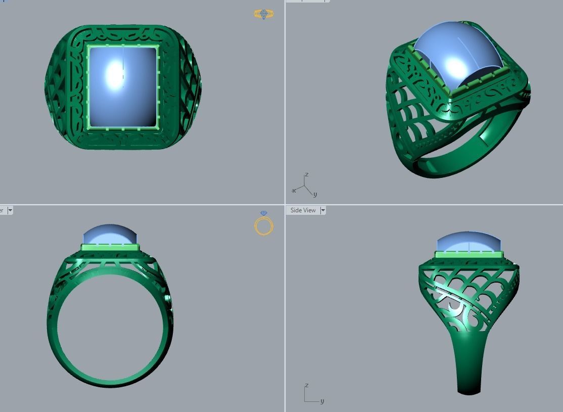 men ring 3D print model_4