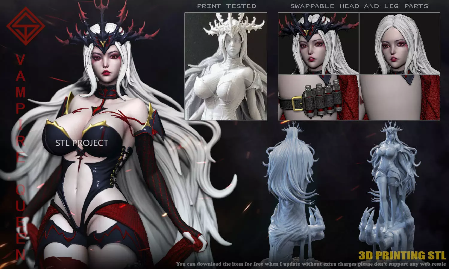 Vampire Queen 3D print model_0