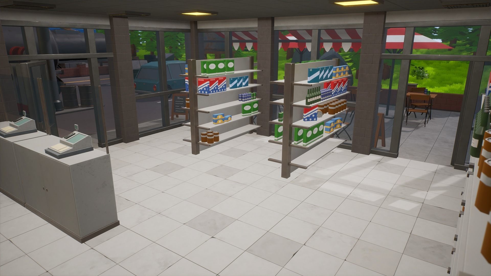 Stylized Low Poly FPS Map 2 - Gas Station Low-poly 3D model_6