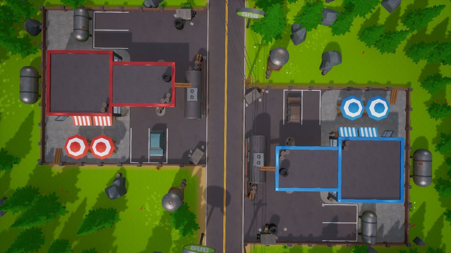 Stylized Low Poly FPS Map 2 - Gas Station Low-poly 3D model_8