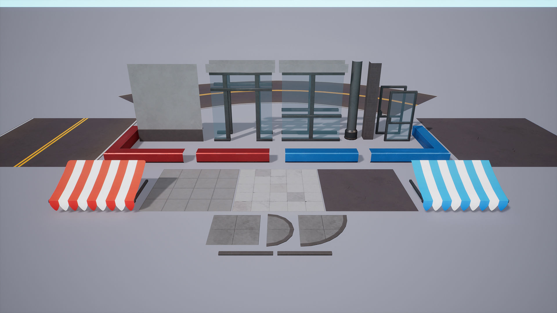 Stylized Low Poly FPS Map 2 - Gas Station Low-poly 3D model_10