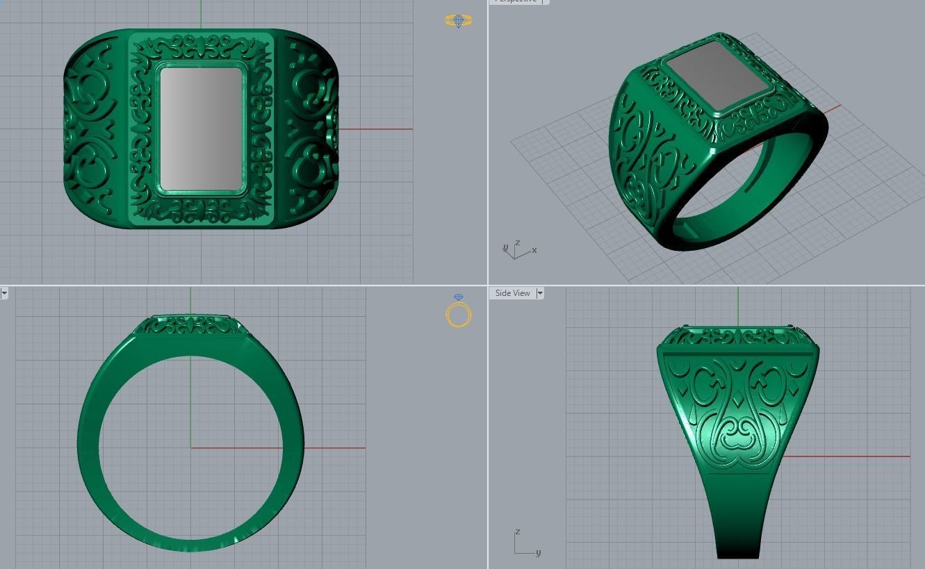 men ring 3D print model_3
