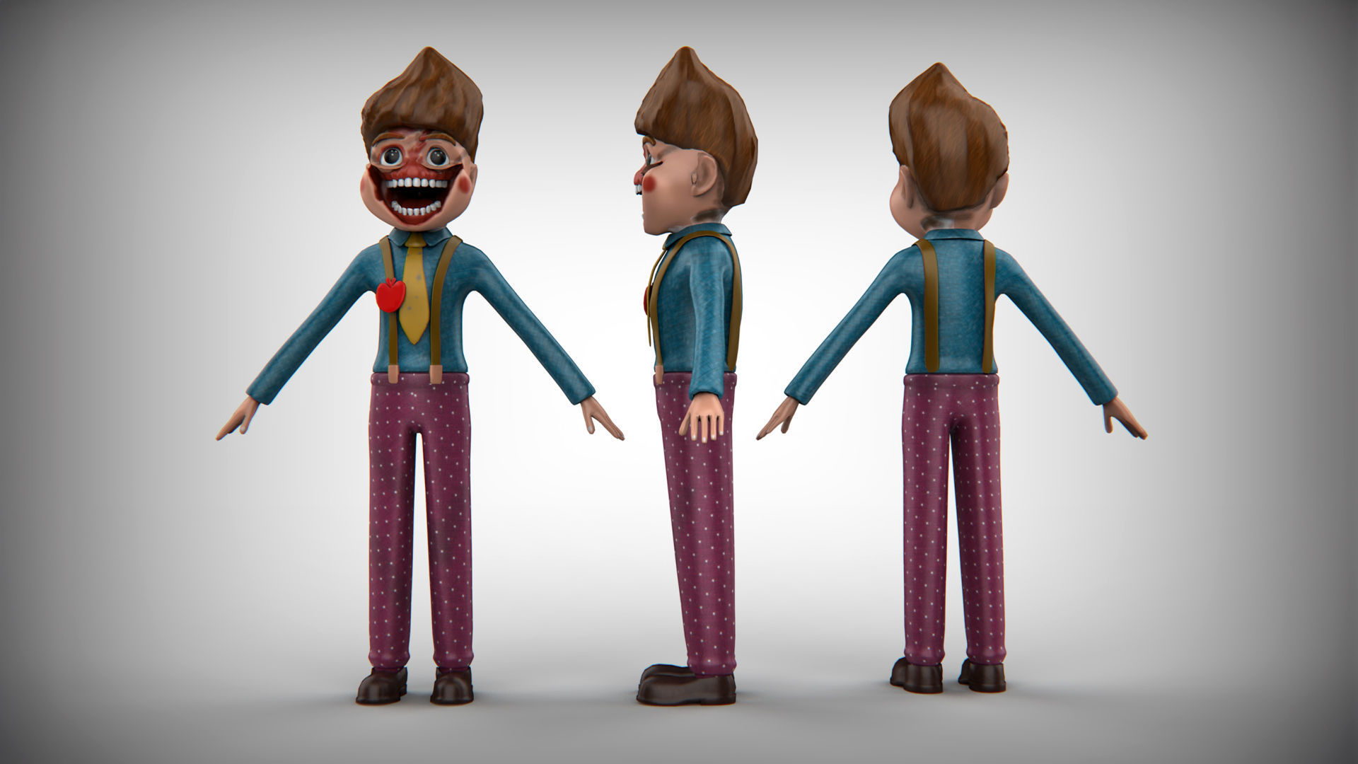 3D model Mr Delight Poppy Play Time Ripped Zombie Face 3D Model VR